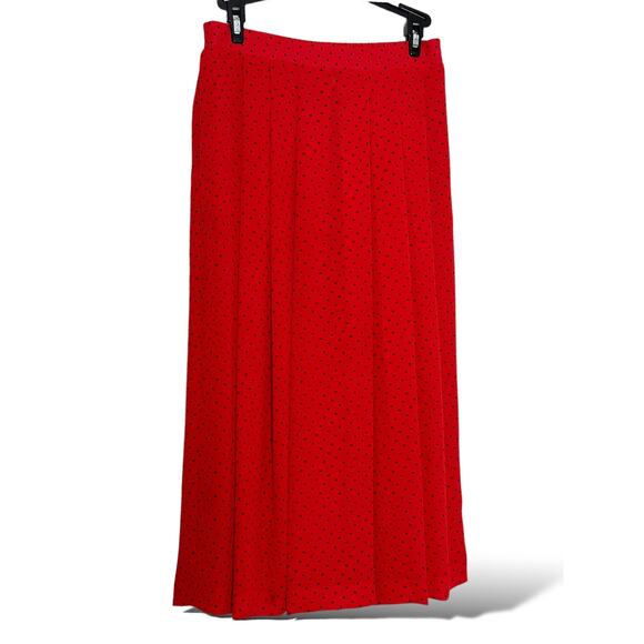 Vintage Josephine Petites Sheer Chiffon Midi Skirt Small Red Blue Tomato Girl - Picture 1 of 6